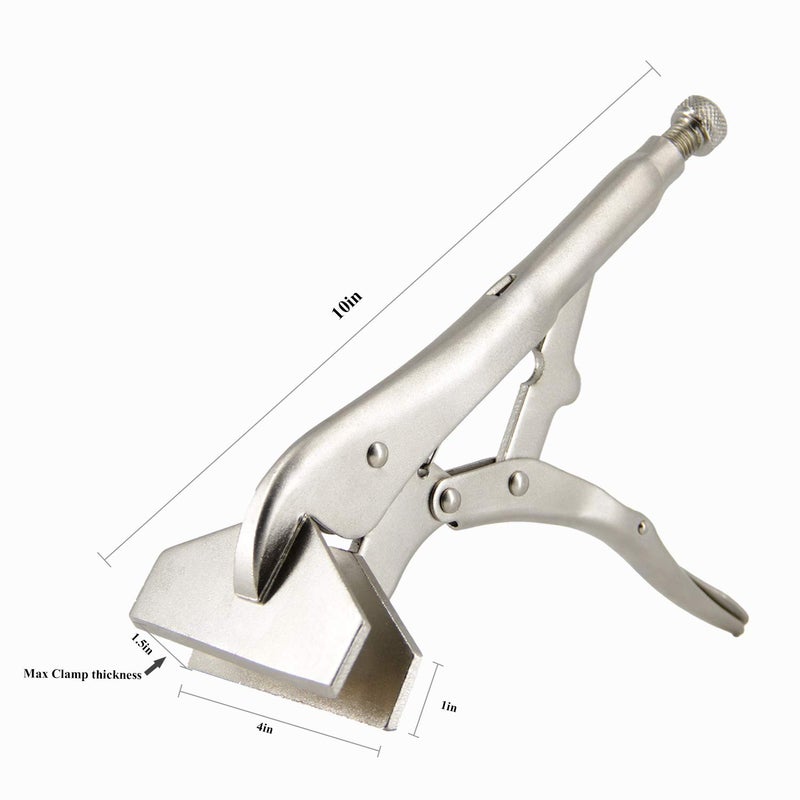 GOSWIFT 10-inch Locking Sheet Metal Clamp, Heavy Duty Sheet Metal Grip Tool, Heat-Treated Nickle Plated Welding Plier - Image 4